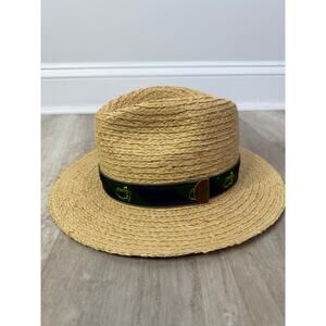 Masters Tournament Dorfman Pacific Natural Straw Hat Green & Blue Band Belt S/M